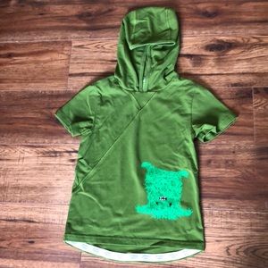Peek-a-Boo Green Monster Hooded T-shirt